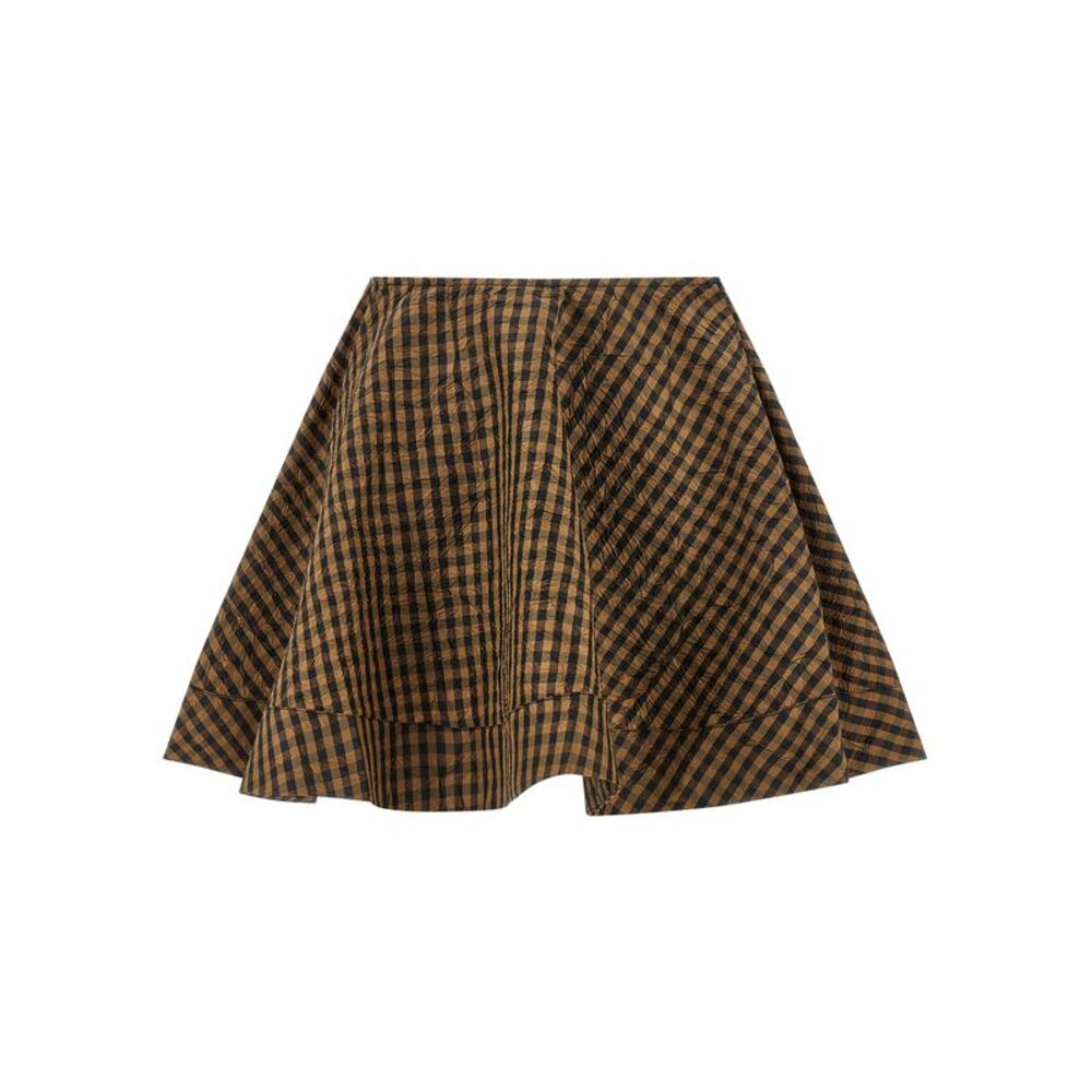Ganni Brown Recycled Polyester Long Women's Skirt